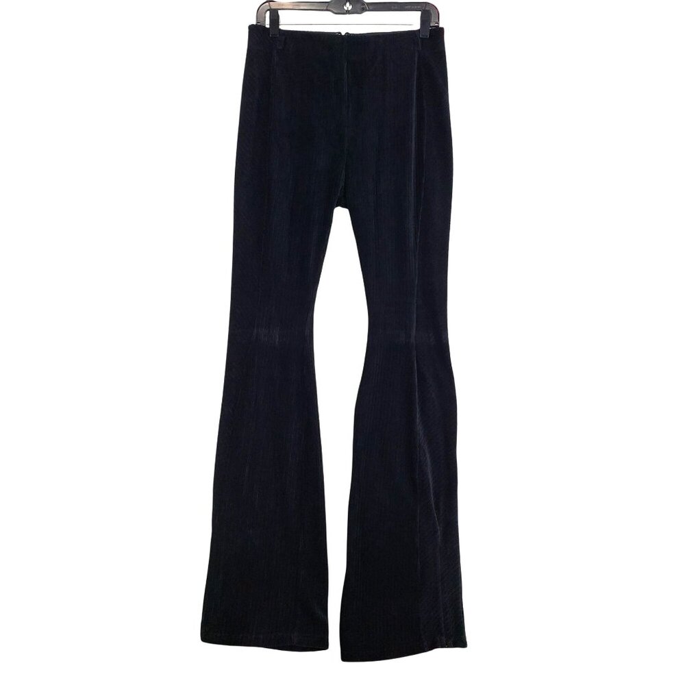 Manière De Voir Black Corduroy Flare Pants Size 14 Tall Inseam 35” NWT Velvet St